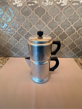 Vintage West Bend "Kwik Drip" Aluminum Stovetop Coffee Maker, Patent 20344